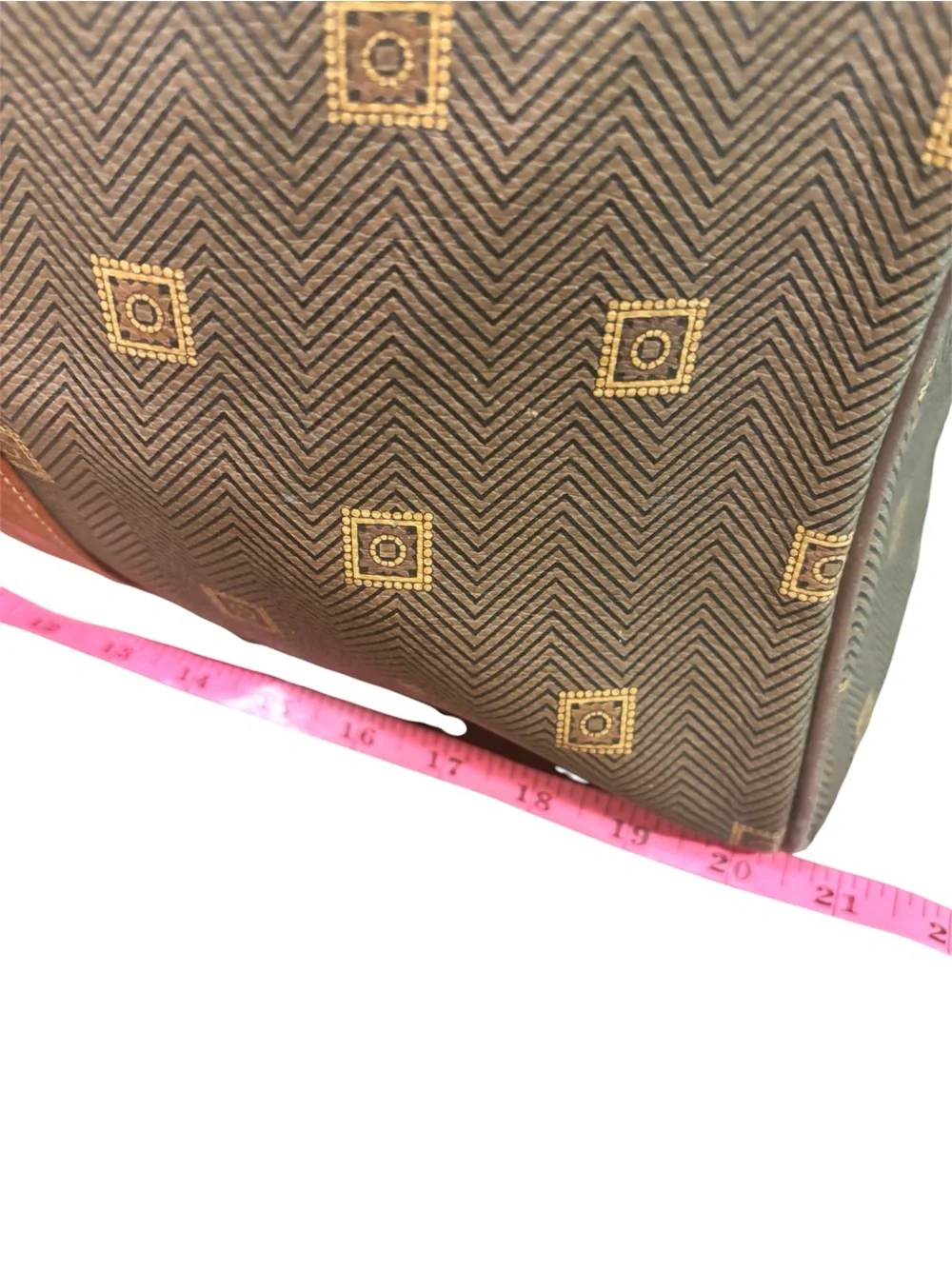 Texier seduction vintage 80s/90s leather trimmed duffle weekender bag